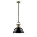 thumbnail image 3 of Golden Lighting 3604-L AB-BK Pendentif une Lumière avec Tige, 3 of 5