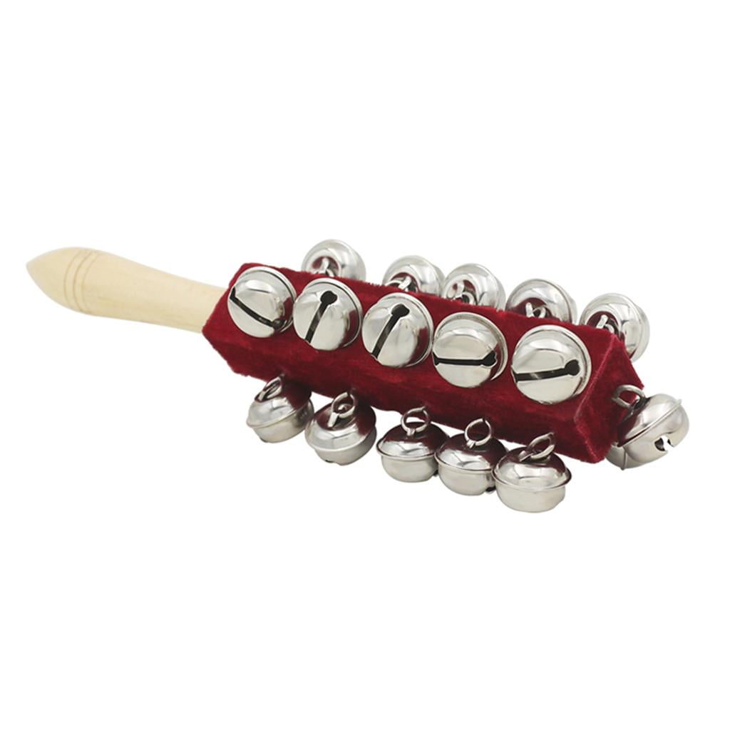 Kids Percussion Jingle Sleigh Bells Educational Instrument Toy-Red 
