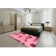 thumbnail image 4 of Ahgly Company Indoor Rectangle Abstract Hot Pink Abstract Area Rugs, 4' x 6', 4 of 6