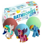 Bath Bombs for Kids with Surprise Toys Pony Inside - Large 3 Bath Bombs - Made in USA