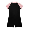 thumbnail image 4 of YiZYiF Kids Girls One-piece Swimsuit Swimwear Short Sleeve Zipper Rashguard Swimming Suit Pink 6, 4 of 5