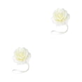 thumbnail image 3 of Matsuzay Tieback de cortina sin perforaciones, reemplazo de forma de flor bonita, parasol para sala de estar, cierre de hebilla, accesorios, blanco beis 2Conjunto, 3 of 6