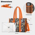 thumbnail image 5 of Teacher Tote Bag,Pioneer Flower Floral Print Pattern Teacher Utility Tote Bag,Large Work Tote Bags for Women with Multiple Pockets,Top Zipper Closure,13.8x10.6x6.7 Inch, 5 of 5