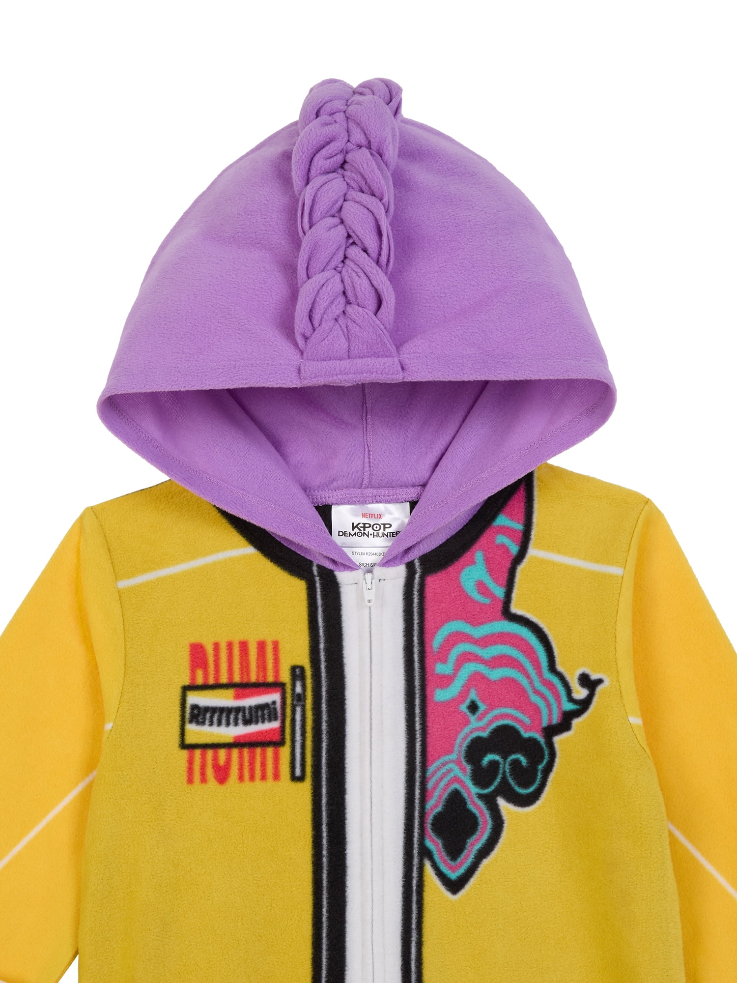 Kpop Demon Hunters Girls Union Suit with Hood, Sizes 6-12