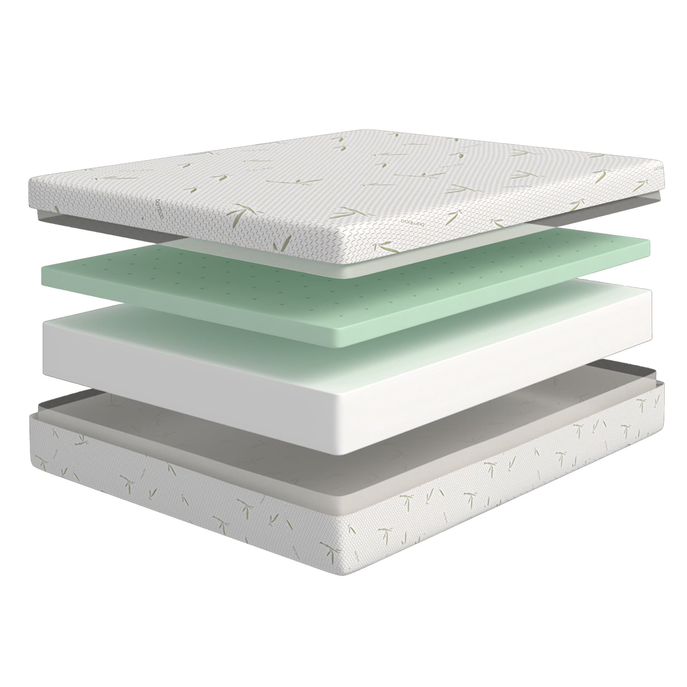 PORKISS 10 Inch Memory Foam California King Mattress Cooling Gel Bamboo Cover,84.0"L x 72.0"W x 10.0"H, White