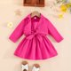 thumbnail image 4 of Chaqueta de rayas de traje de Color sólido de manga larga para niñas pequeñas de verano, vestido con tirantes y , conjunto de trajes de dos piezas para ropa de,blazer moda（Rosa， 3-4 años), 4 of 5