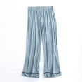 thumbnail image 2 of AherBiu Pajama Pants for Women Elastic Waisted Straight Leg Comfy Loose Fitted Sleepwear Trousers, 2 of 5