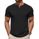 thumbnail image 1 of Camiseta COOFANDY Cotton Henley para hombre negra de manga corta, 1 of 6