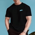 thumbnail image 3 of Men's 100% Cotton Regular Comfortable Tee with Ink Blue Print, 3 of 9