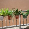 thumbnail image 4 of justharion Hanging Plant Shelf Balcony Flower Pot Stand Stainless Steel Support Tray for Railing Outdoor Fence, 4 of 7