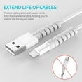 thumbnail image 3 of Cable Protector Silicone Bobbin Winder Wire Protector for iPhone USB Charger Cord Cable Protective Cover Cable Winder Clip 6 PCS Black, 3 of 6