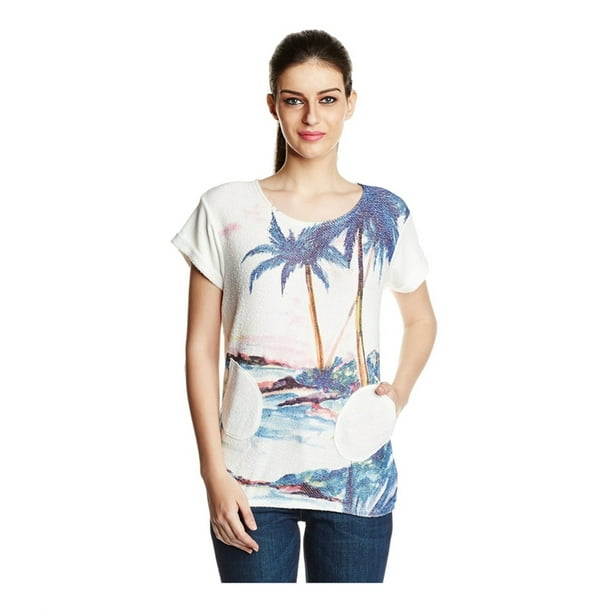 Roxy Mujer Gone Going Sudadera, Blanco, Mediano Roxy Camisa de entrenamiento