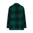 thumbnail image 7 of Wang6 Plus Size Button Cardigan for Women Black Open Front Long Sleeve Jackets Trendy Fall Plaid Printed Trim Tops Outerwear with Pockets Dark Green XL, 7 of 7