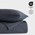 thumbnail image 5 of EVERGRACE Cotton Coverlet Set King Size 3 Pieces, Lightweight Soft Ribbed Matelassé Bedspread Quilt Set, Cozy Oversized Quilted Bedding Set with 2 Pillow Shams for All Seasons, Midnight Blue, 5 of 8