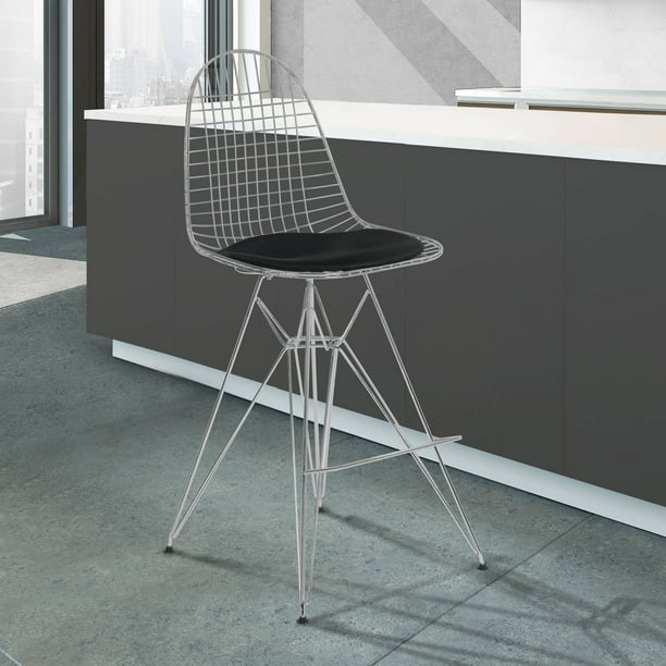 Armen Living Aquila Wire Barstool In, Wire Bar Stools With Backs