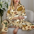 thumbnail image 6 of Lsque Wild West Cowboy Pattern Long Sleeve Pajama Set for Women - Soft 2-Piece Sleepwear and Loungewear Set with Pockets, Comfy Nightwear-Large, 6 of 7