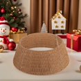 thumbnail image 4 of Raindrops Chic Light Brown Woven Rope Christmas Tree Collar for Tree Base Stand Decoration, 4 of 6