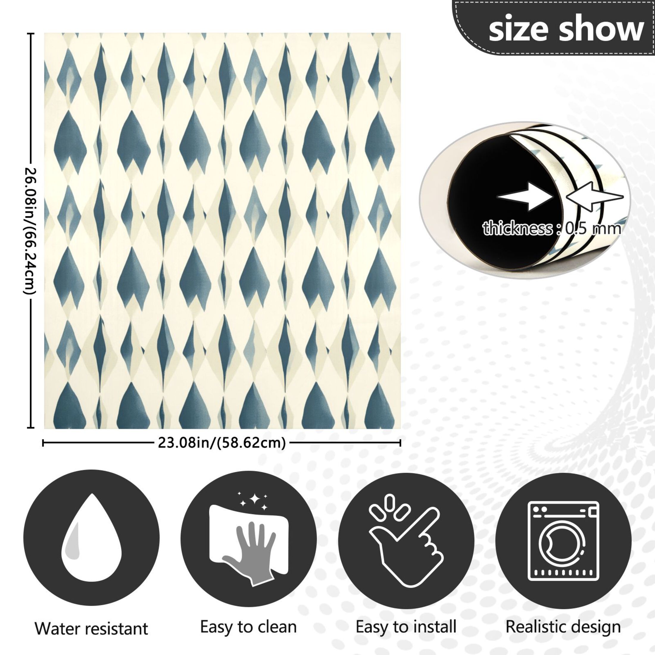 Dishwasher Magnetic Sticker 23x26 Inch Refrigerator Magnetic Sticker Washing Machine Magnetic Sticker Kitchen Panel Magnetic Sticker Home Decor Super Cute Blue Squares