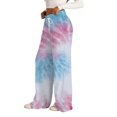thumbnail image 5 of Endives Womens Sports Pants Tie Dye Printed Wide Leg Jogging Pants Elastic Drawstring High Waist Pants With Pockets, 5 of 7