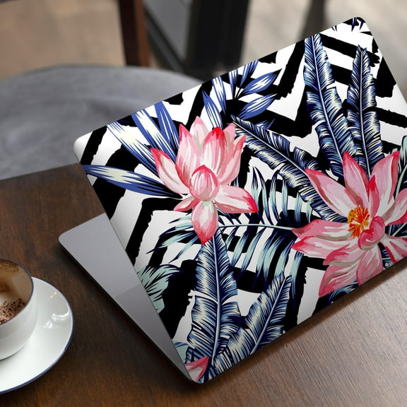 DesignSkinz Vivid Tropical Chevron Floral v1 Full-Body Skin Decal Wrap Cover for MacBook 12" Retina (A1534)