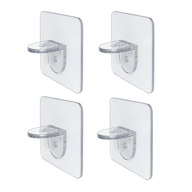 Injueey 4pcs Self-adhesive Hook Bathroom Kitchen Indoor Duty Hanger Holders Wall-mounted Storage Transparent Clothes Heavy Accessory Type1 NO1
