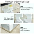 thumbnail image 5 of A rectangular modern and fashionable coffee table with tempered glass tabletop and white MDF legs. Suitable for living room.47.2"*25.5"*18", 5 of 9