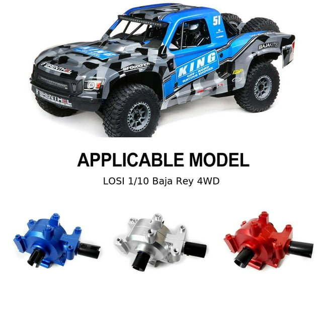 maskred 1pcs Durable Durableerential Gear Box For LOSI 1/10 Baja Rey 4WD RC Upgrade Part Silver