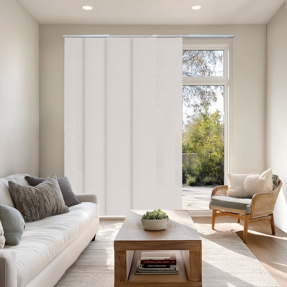 Chicology Adjustable Sliding Panel Blinds. Slate, 46"-86"W X 0"-96"H