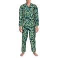thumbnail image 3 of Wukai Octopus Men's Long-Sleeve Pajama Set - Comfortable Sleepwear with Button-Down Shirt and Pants-Large, 3 of 7
