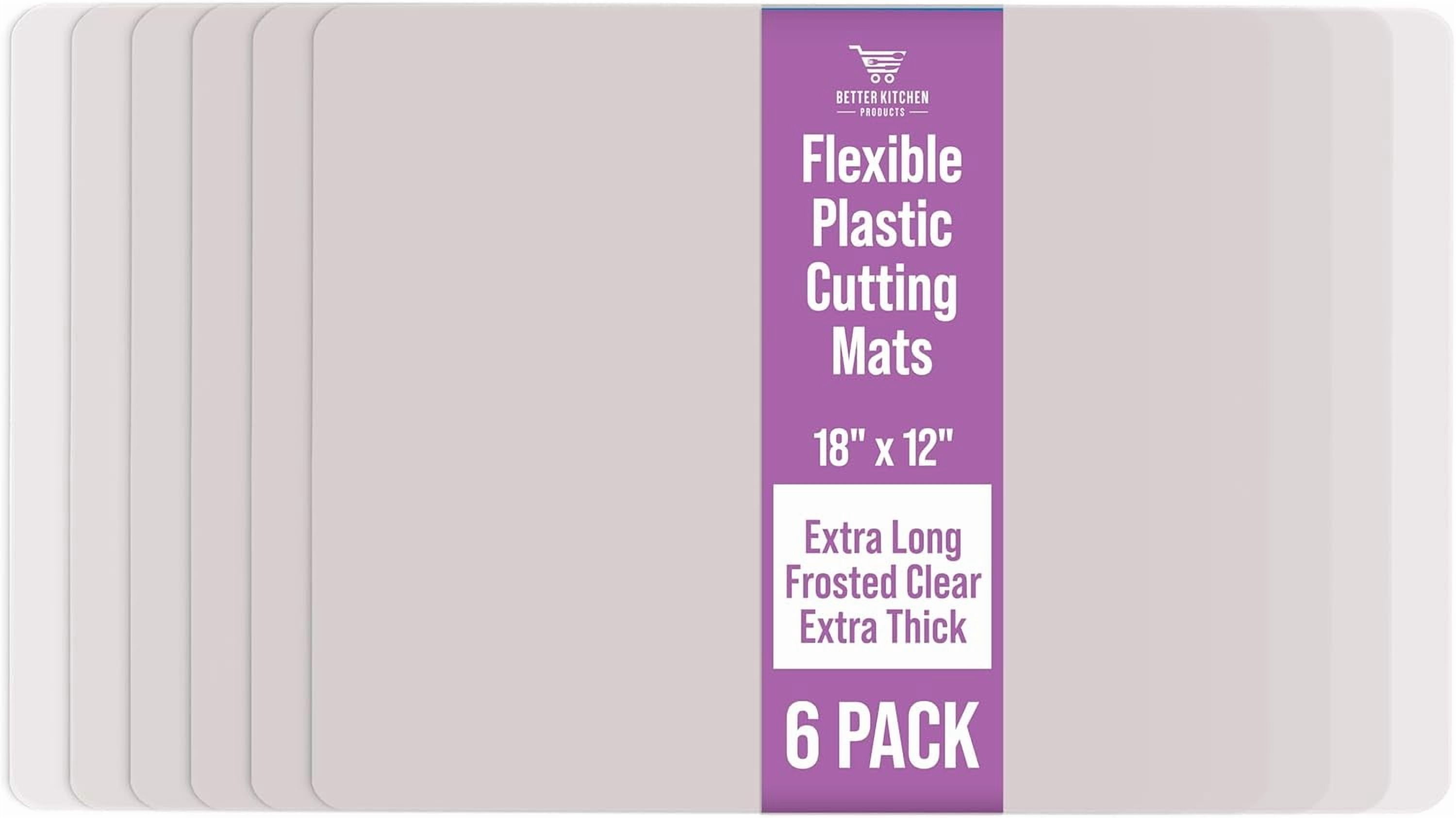 RGHJAR-Extra Thick Flexible Frosted Clear Plastic Cutting Mats, 12" x 18", Set of 6
