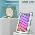thumbnail image 4 of iPad Mini 6 Case 6th Generation 360°Rotatable Stand with Shoulder Strap Handle Pencil Holder Heavy Duty Shockproof Silicone Protective Case for iPad mini6 2021, 4 of 9