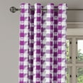 thumbnail image 2 of Ambesonne Plaid Grommet Curtain, Yin Yang Hearts Peace, 50" x 84", Magenta Lavender White, 2 of 6