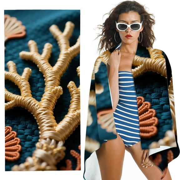 RKSupls Summer Coastal Quick Dry Sand-Free Large Pool Beach Towel for Travel Camping
-Soft Microfiber, for Bathroom,Beach, Soft Super Absorbent- 30x60 in