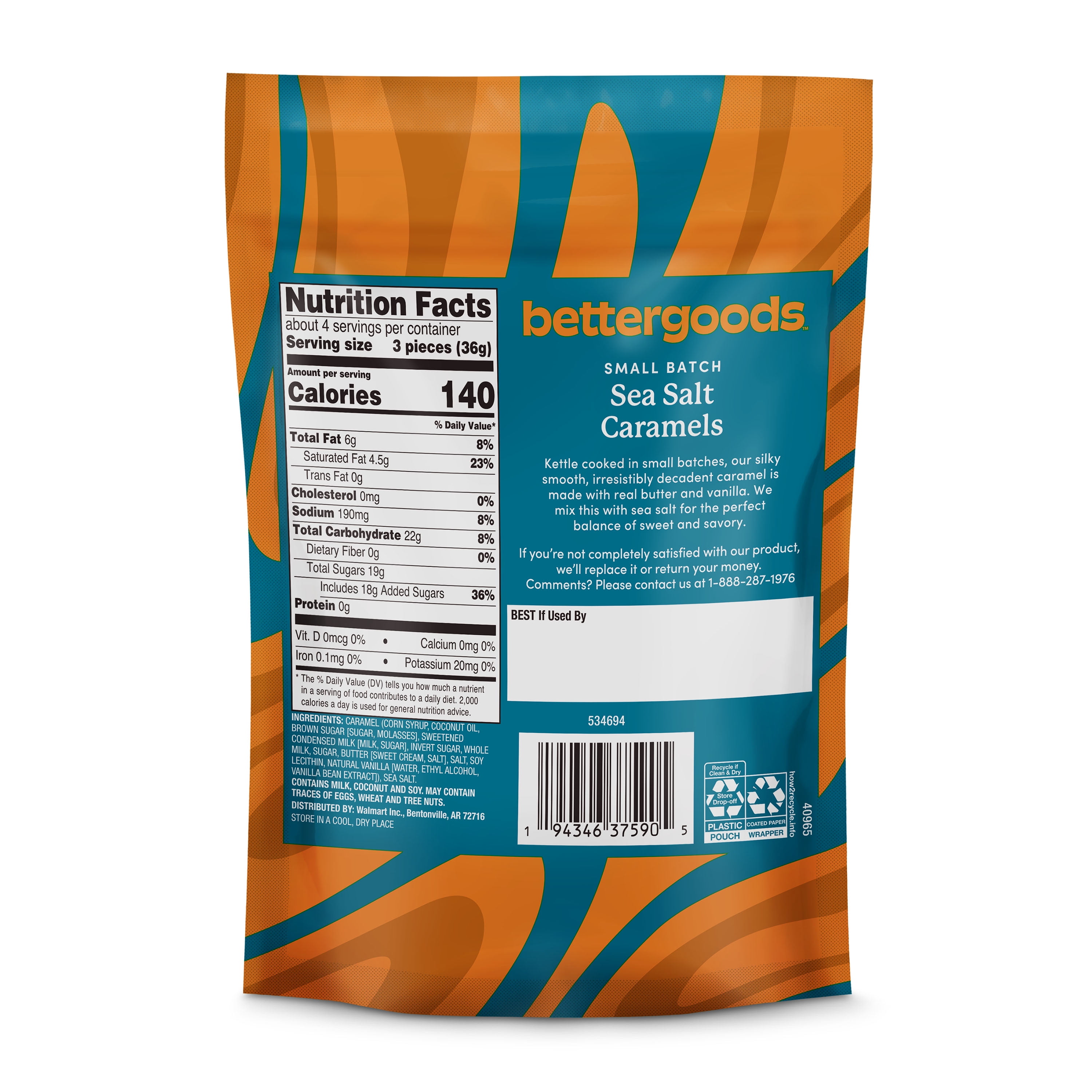 bettergoods Small Batch Sea Salt Caramels, 5.1 oz