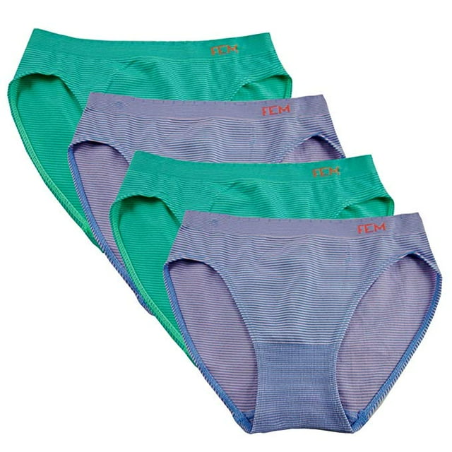 FEM Intimates Girls Seamless Underwear Bikini Panties for Girls - 4 Pack