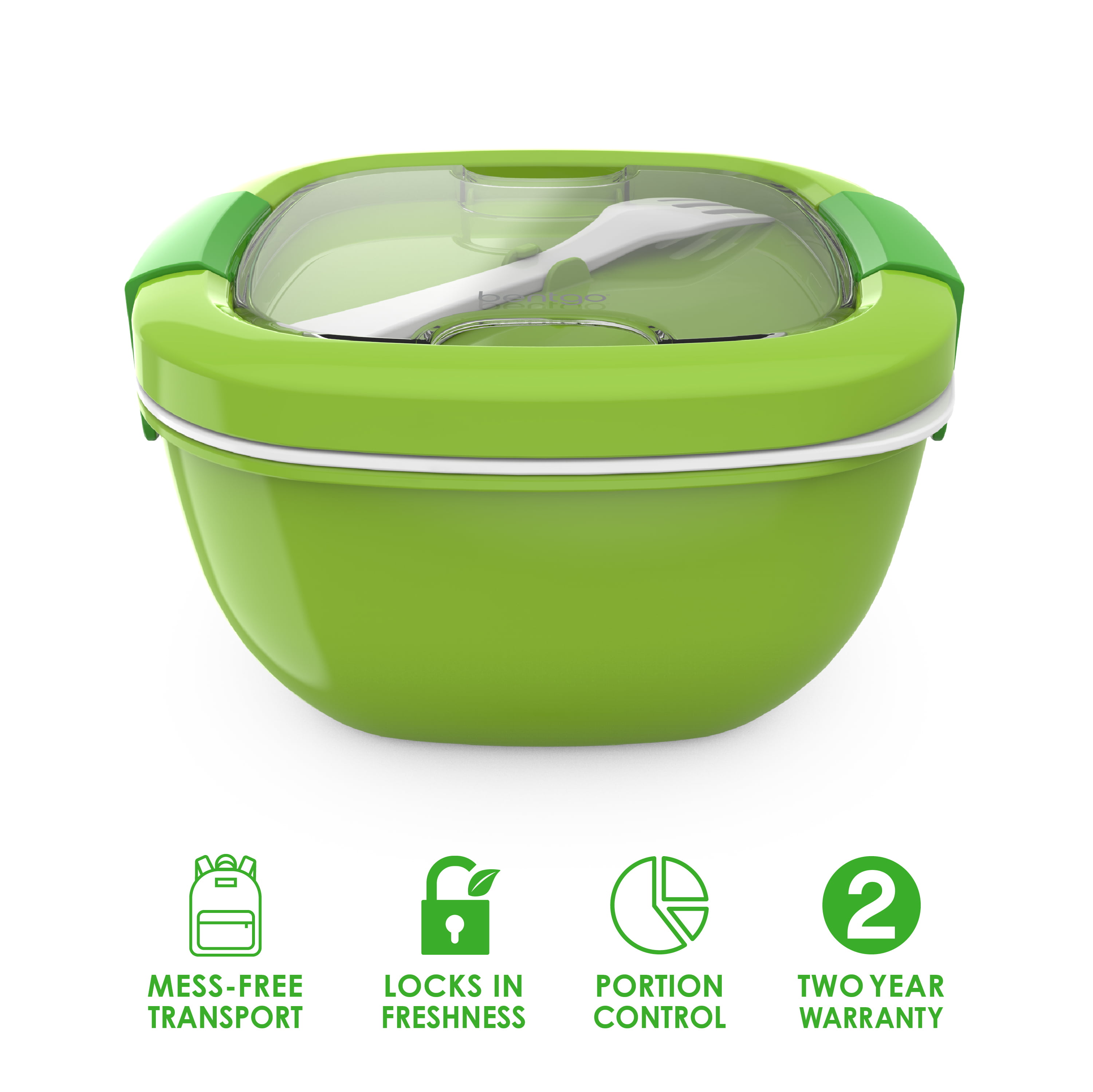 Salad Lunch Container With 68-oz Salad Bowl Leakproof Adult Bento Lunch Box  With 7 Compartments 1 Sauce Container 3 Flatware Bpa Free Bento Lu Man Jia