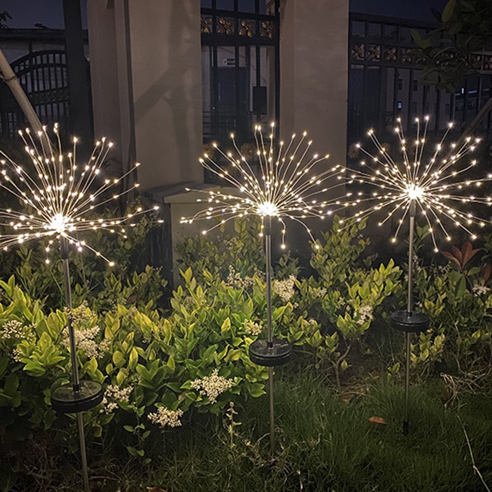 Remote 8modes Solar Firework Starburst Stake Fairy Light Garden Outdoor Wedding 