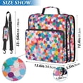 thumbnail image 2 of FORMRS Zipper Binder with Shoulder Strap 2-inch Ring 500 Sheet Capacity File Bag, Blue Colorful Circles, 2 of 5