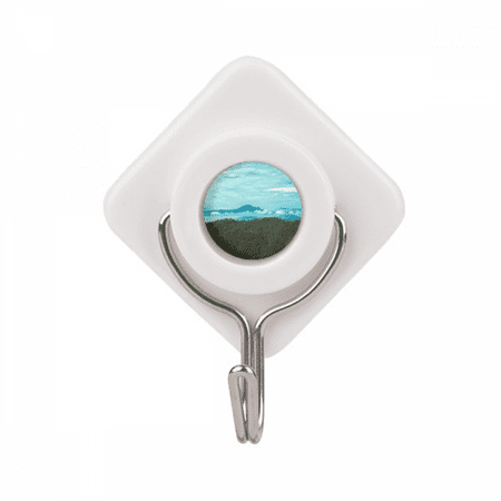 

Blue Sky Green Forestry Science Nature Scenery Adhesive Wall Hooks Hanging Self Sticky