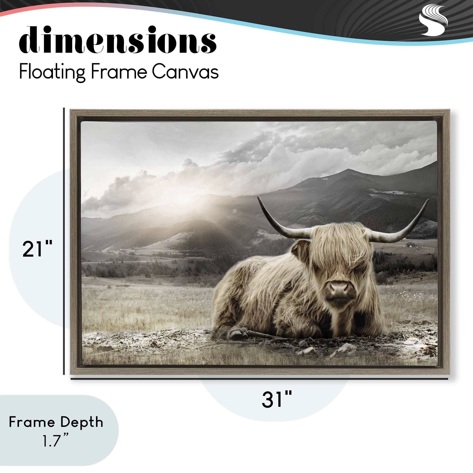 Stupell Industries Cattle Resting in Morning Sun Brown Framed Floater Canvas Wall Art, design by CAD Designs