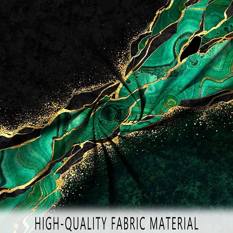 GCIREC Green Marble Shower Curtain - Black Gold Veins, Waterproof Fabric 72x72