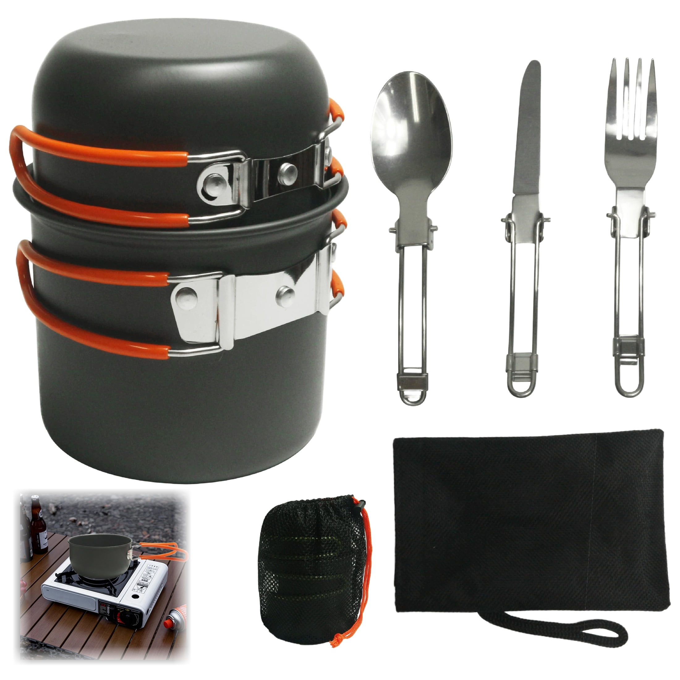 Coleman Aluminum Mess Kit, 5-Piece Camping Cookware Set