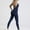 Navy, variant on Women Yoga Jumpsuit Backless One Piece Workout Catsuit Bodysuit Sleeveless Textured Gym Bodycon Romper