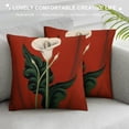 thumbnail image 3 of Fenyluxe Flower Fashion Style Dirt-Resistant Throw Pillow Covers for Couch Sofa Bed Living Room Bedroom Pillow Covers Year-Round Use Square Shape 1PC 20x20in, 3 of 5