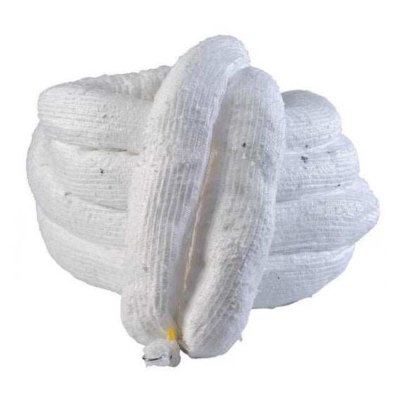 Brady Sorbent Boom, 32 gal, 5 in x 20 ft, Oil, White, 2 PK SPC520