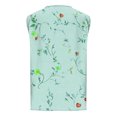 thumbnail image 4 of Womens T-shirts Sleeveless Round Neck Floral Printed Casual Tank Top Mint Green XXXL, 4 of 5