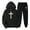 Black, variant on Men's Track And Field Suit 2 Piece Hooded Sports Casual Running Jogging Set Three Button Suit