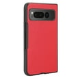 thumbnail image 5 of Plain Case for Google Pixel Fold, Premium Lychee Patterned PU Leather + Hard PC Shell Ultra Thin Slim Durable Protective Phone Cover for Google Pixel Fold,Red, 5 of 5