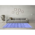 thumbnail image 3 of Ahgly Company Indoor Square Checkered Blue Modern Area Rugs, 3' Square, 3 of 4