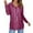Hot Pink, variant on EDFBUYKRS Long Sleeve Tops for Women V Neck Shirts Fashion Fall Clothes Loose T-Shirt Casual Loose Tunic Blouses S